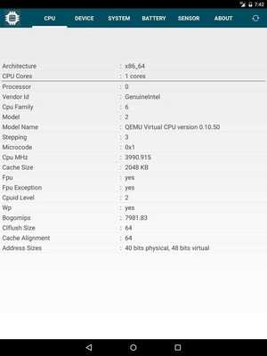 Emulate Android APK CPU-XYZ:System Hardware info Emulate Android APK CPU-XYZ:System Hardware info