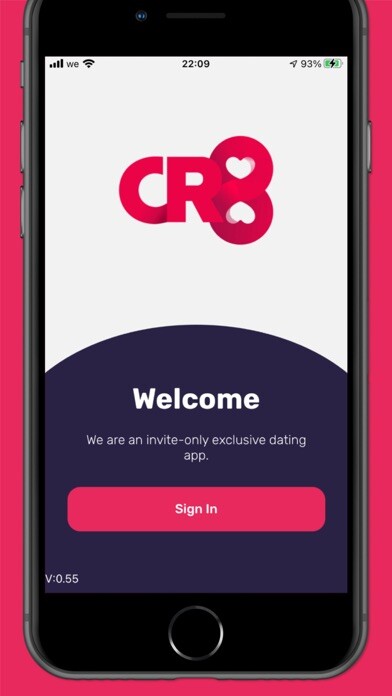 Emulate iPhone app CR8 DATE Exclusive Dating Club using MyAndroid
