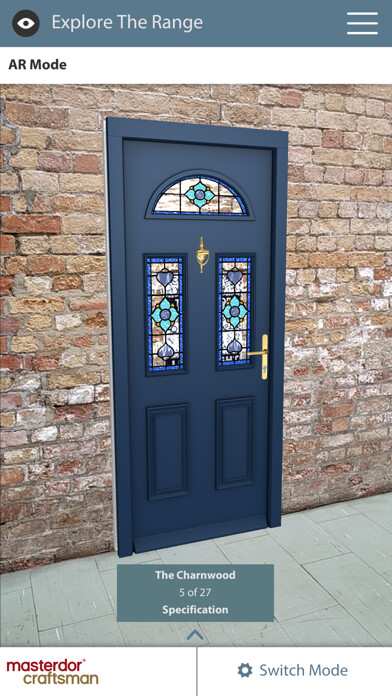 Emulate iPhone app Craftsman AR Door Designer using MyAndroid