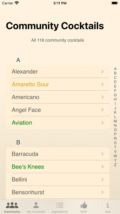 Emulate iPhone app Craft, The Cocktail App using MyAndroid Emulate iPhone app Craft, The Cocktail App using MyAndroid