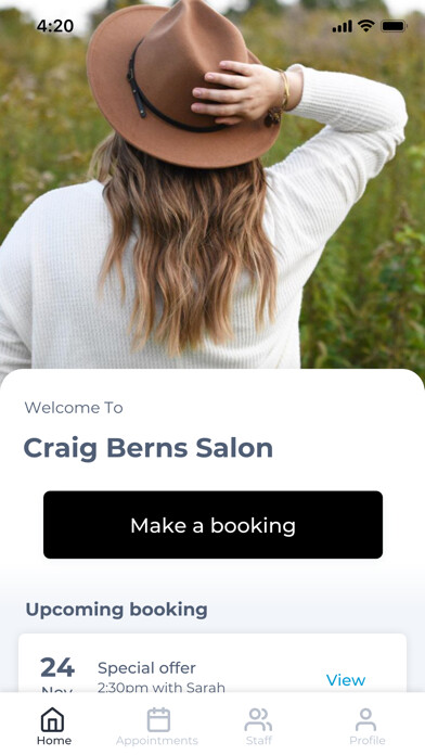Emulate iPhone app Craig Berns Salon using MyAndroid