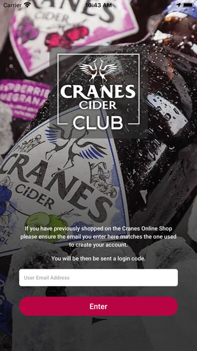Emulate iPhone app Cranes Cider Club using MyAndroid