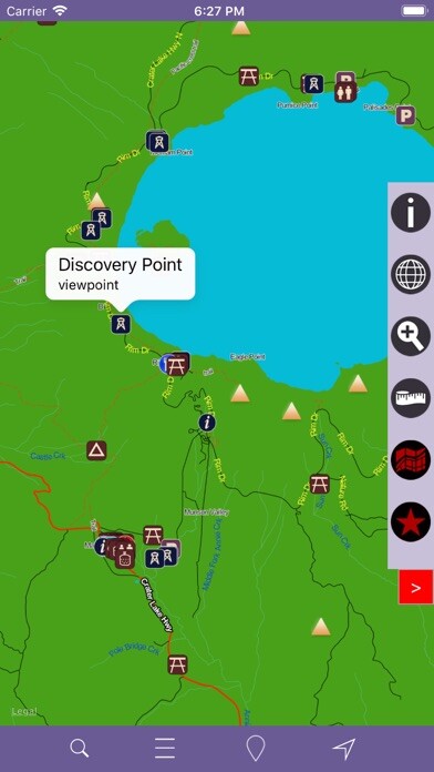 Emulate iPhone app Crater Lake National Park GPS using MyAndroid