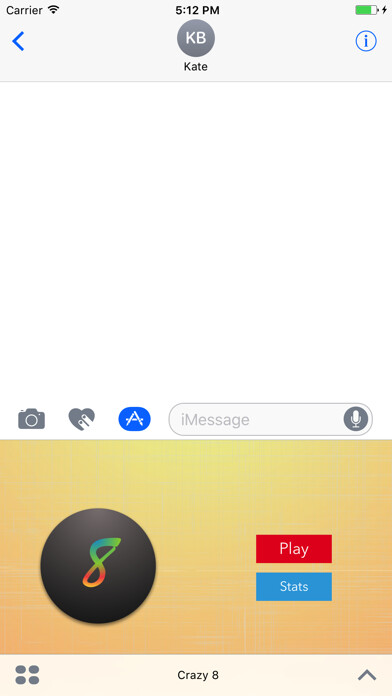 Emulate iPhone app Crazy 8 for iMessage using MyAndroid