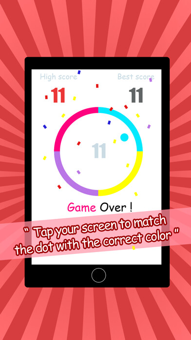 Emulate iPhone app crazy circle wheel - color ball switch free game using MyAndroid Emulate iPhone app crazy circle wheel - color ball switch free game using MyAndroid