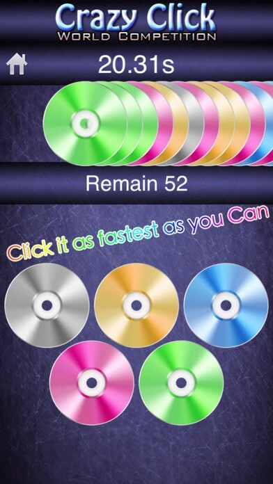Emulate iPhone app Crazy Click World Competition using MyAndroid