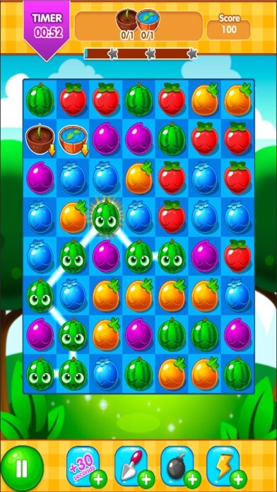 Emulate iPhone app Crazy Fruit Link Splash : Amazing Pop Deluxe Paradise using MyAndroid
