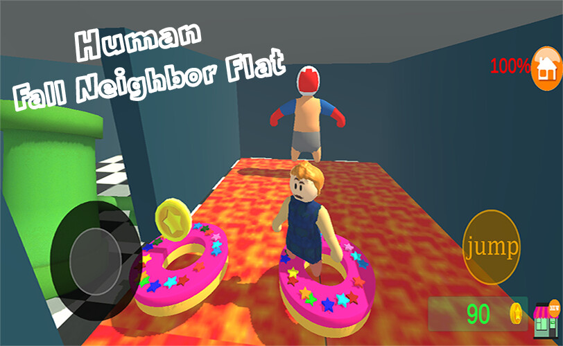 Run android online APK Crazy Human Fall Neighbor Flat Mod from MyAndroid or emulate Crazy Human Fall Neighbor Flat Mod using MyAndroid