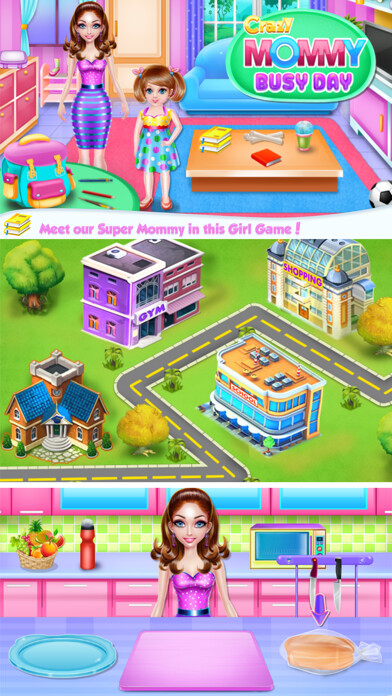 Emulate iPhone app Crazy Mommy Busy Day using MyAndroid