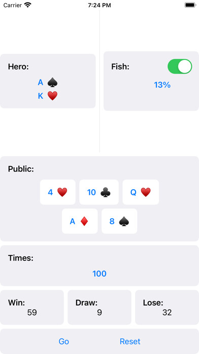 Emulate iPhone app Crazy Poker Simulator using MyAndroid