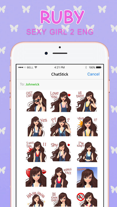 Emulate iPhone app CrazyRuby Sexy girl 2 Eng Stickers for iMessage using MyAndroid Emulate iPhone app CrazyRuby Sexy girl 2 Eng Stickers for iMessage using MyAndroid
