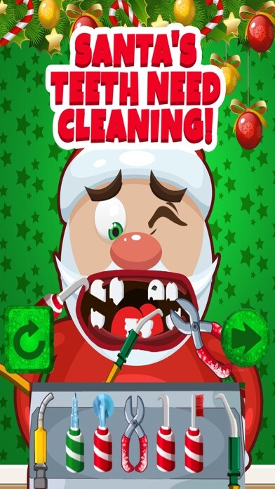 Emulate iPhone app Crazy Santa Christmas Dentist using MyAndroid
