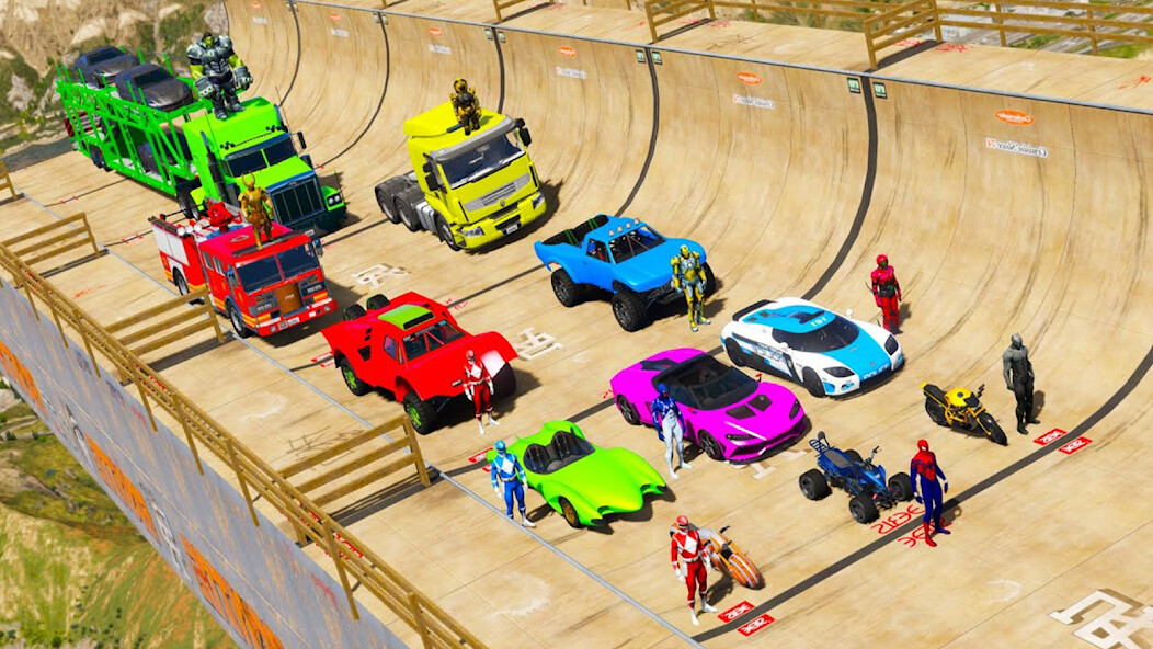 Run android online APK Crazy Superhero Car Stunt Race from MyAndroid or emulate Crazy Superhero Car Stunt Race using MyAndroid
