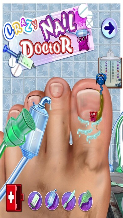 Emulate iPhone app Crazy Toe Nail Doctor Surgery using MyAndroid