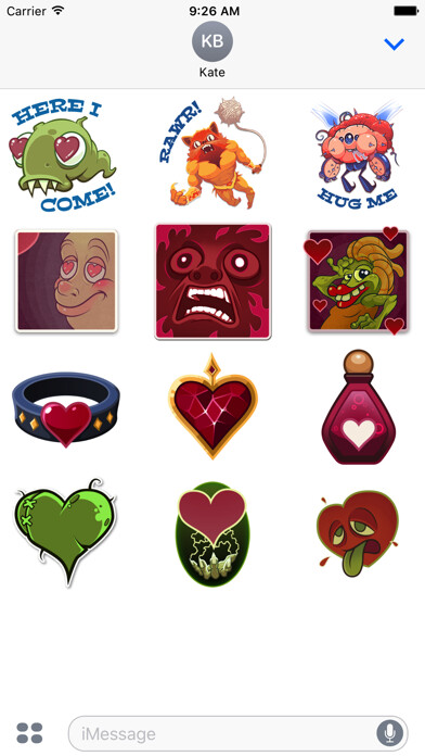 Emulate iPhone app Crazy Valentines Day Stickers from Solitairica using MyAndroid Emulate iPhone app Crazy Valentines Day Stickers from Solitairica using MyAndroid