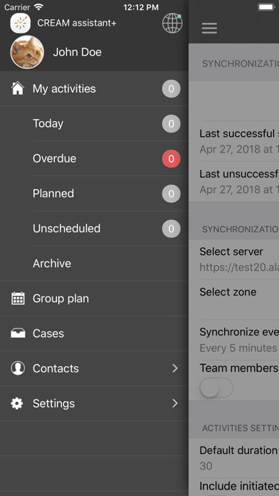 Emulate iPhone app CREAM assistant+ using MyAndroid
