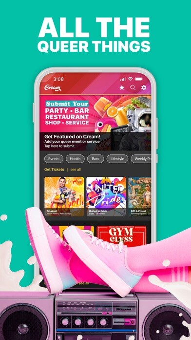 Emulate iPhone app Cream LGBT Guide using MyAndroid