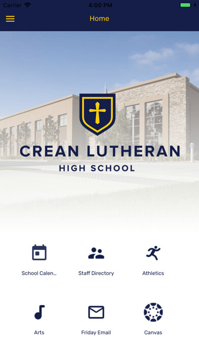 Emulate iPhone app Crean Lutheran High School. using MyAndroid