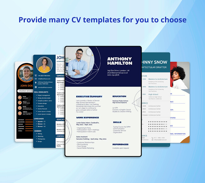 Run android online APK Create CV in minutes from MyAndroid or emulate Create CV in minutes using MyAndroid
