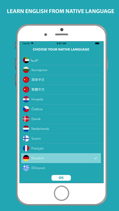 Emulate iPhone app Creative - English learning using MyAndroid