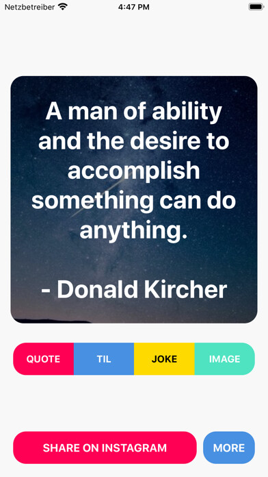 Emulate iPhone app Creatr - Content Generator using MyAndroid
