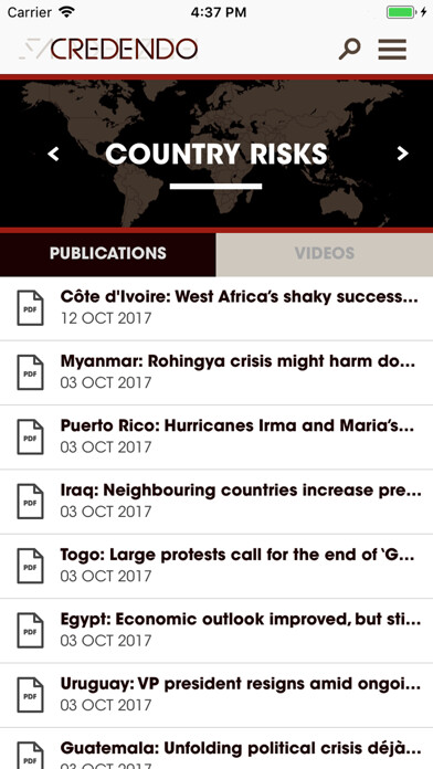 Emulate iPhone app Credendo Risk using MyAndroid