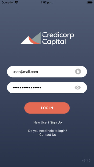 Emulate iPhone app Credicorp Capital Invest using MyAndroid