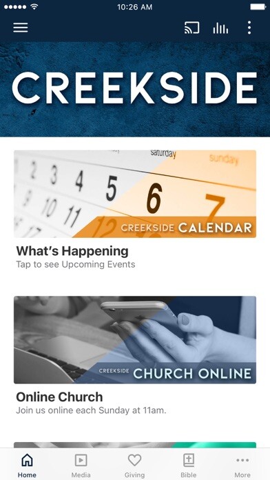 Emulate iPhone app Creekside Church Wasilla using MyAndroid Emulate iPhone app Creekside Church Wasilla using MyAndroid