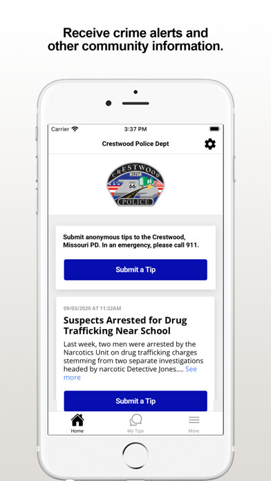 Emulate iPhone app Crestwood MO PD using MyAndroid