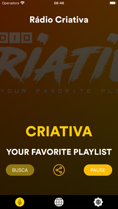 Emulate iPhone app Criativa Radio using MyAndroid
