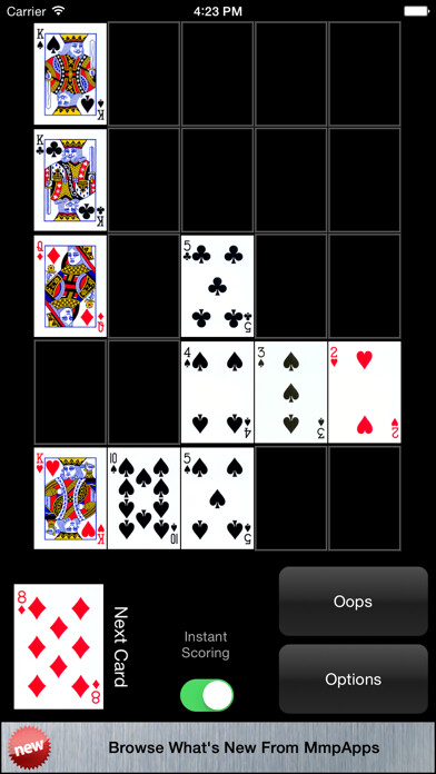 Emulate iPhone app Cribbage Square - Solitaire using MyAndroid
