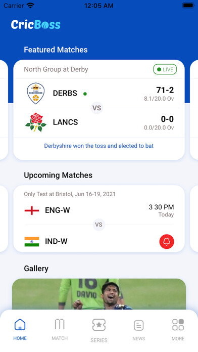 Emulate iPhone app Cricboss : Live Cricket Score using MyAndroid Emulate iPhone app Cricboss : Live Cricket Score using MyAndroid