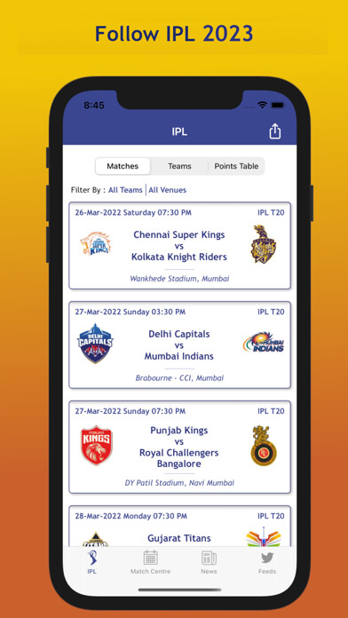 Emulate iPhone app Cricket Fever - IPL 2023 Live using MyAndroid