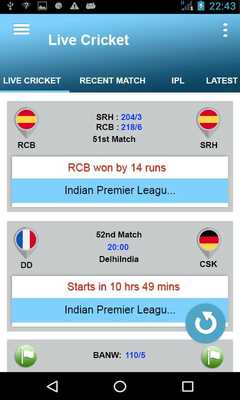 Emulate Android APK Cricket Highlights - Latest Cricket Scores