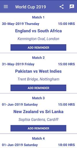 Run android online APK Cricket World Cup 2019 - Schedule,Squad,Points from MyAndroid or emulate Cricket World Cup 2019 - Schedule,Squad,Points using MyAndroid
