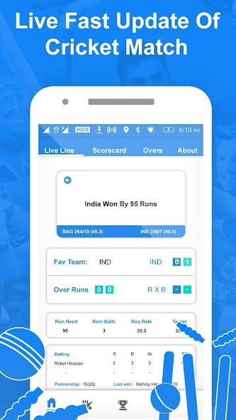 Run android online APK Crick Live Line -Fastest live score for T20 Cup from MyAndroid or emulate Crick Live Line -Fastest live score for T20 Cup using MyAndroid