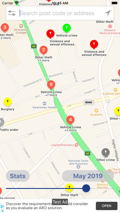 Emulate iPhone app Crime Map Watch UK using MyAndroid