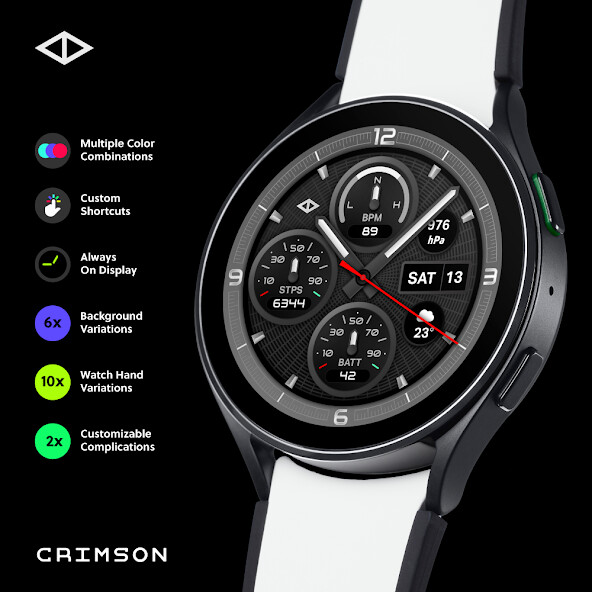 Run android online APK Crimson: Analog Watch Face from MyAndroid or emulate Crimson: Analog Watch Face using MyAndroid