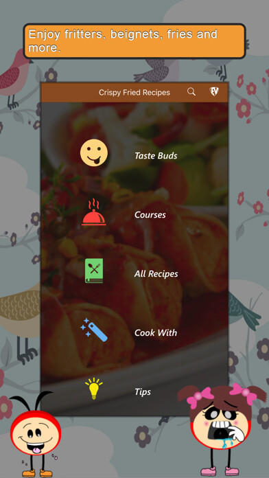Emulate iPhone app Crispy Fried Recipes CookBook using MyAndroid Emulate iPhone app Crispy Fried Recipes CookBook using MyAndroid