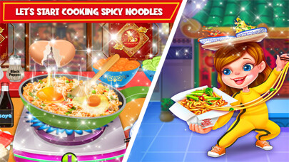 Emulate iPhone app Crispy Noodles Maker Cooking using MyAndroid
