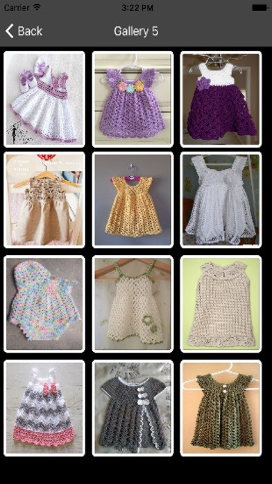 Emulate iPhone app Crochet Baby Dress using MyAndroid