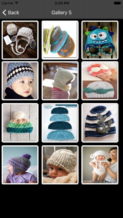 Emulate iPhone app Crochet Baby Hat Patterns using MyAndroid