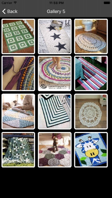 Emulate iPhone app Crochet Rug Patterns using MyAndroid