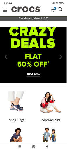 Run android online APK Crocs Online Shopping from MyAndroid or emulate Crocs Online Shopping using MyAndroid
