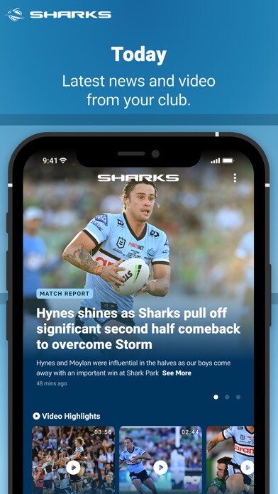 Emulate iPhone app Cronulla Sharks using MyAndroid