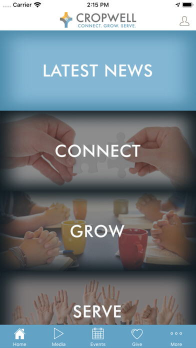 Emulate iPhone app Cropwell Baptist Church using MyAndroid