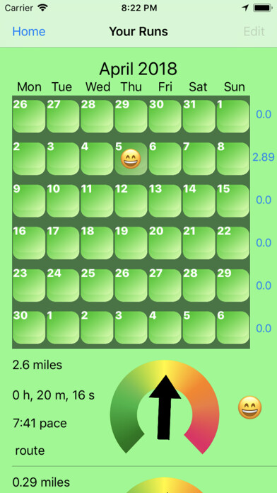 Emulate iPhone app Cross Country Running Log using MyAndroid