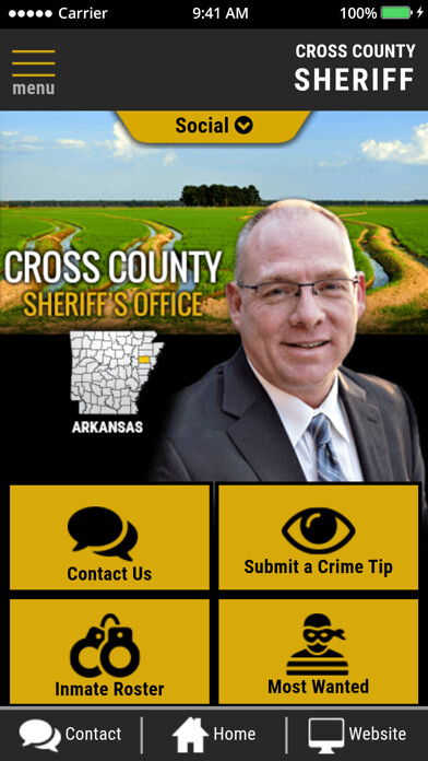 Emulate iPhone app Cross County Sheriff Arkansas using MyAndroid