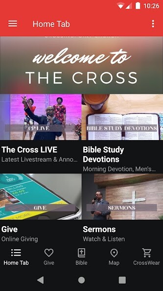 Emulate iPhone app CrossingPoint Church using MyAndroid