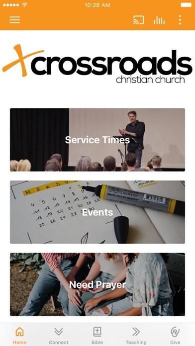 Emulate iPhone app Crossroads Christian ChurchCBR using MyAndroid Emulate iPhone app Crossroads Christian ChurchCBR using MyAndroid